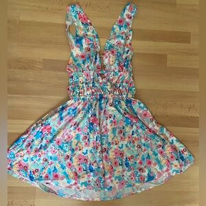 SHEIN NIP floral cinched cutout dress